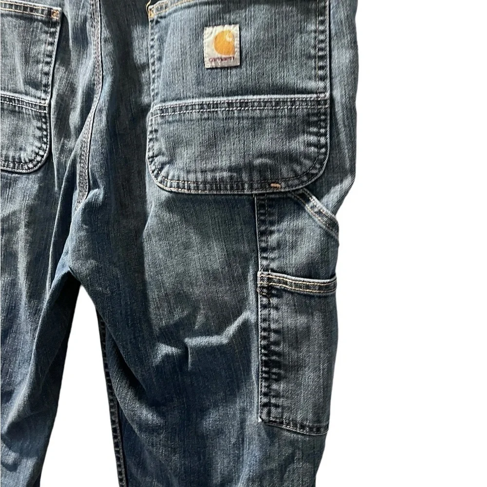 Carhartt Relaxed Fit Medium Wash Denim Jeans Size 36x32 Pants Pockets Casual